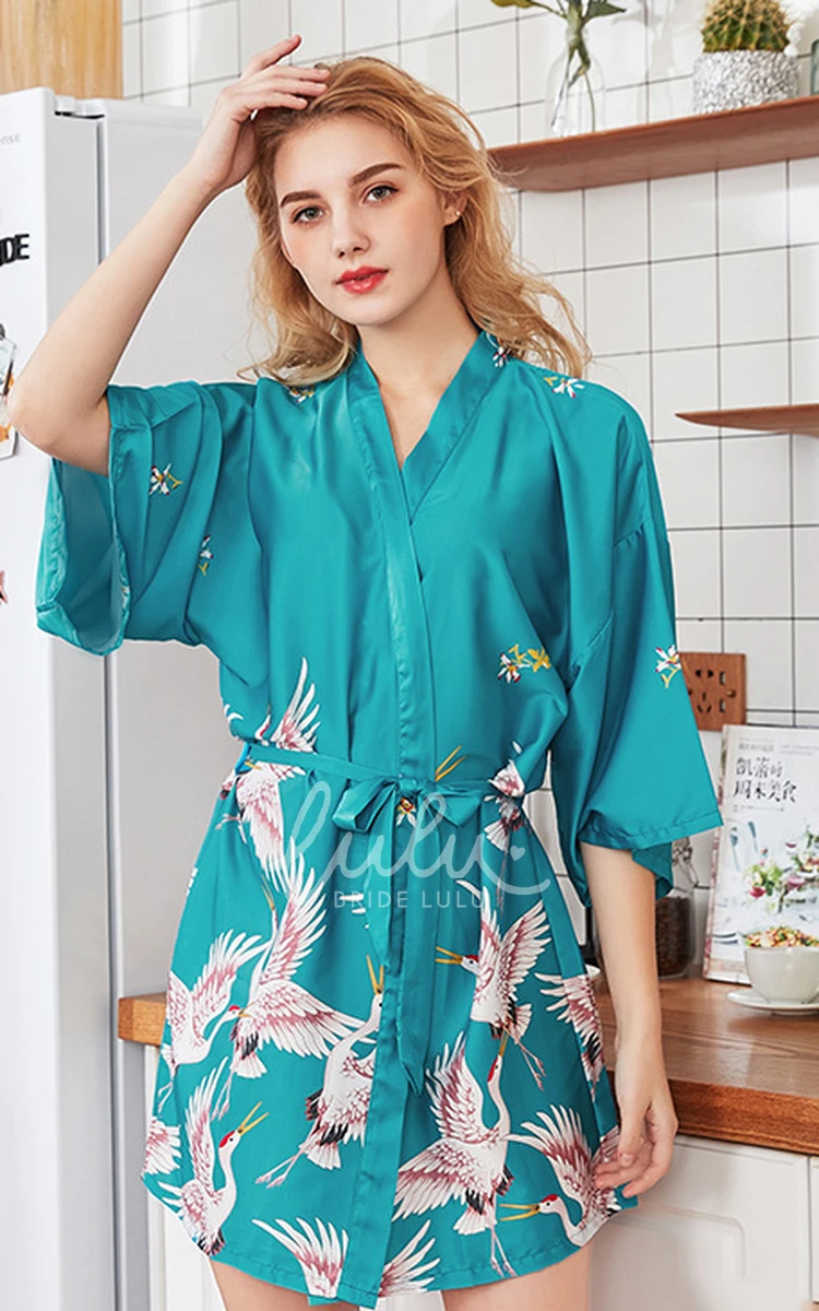 Floral Bride Bridesmaid Short Robe