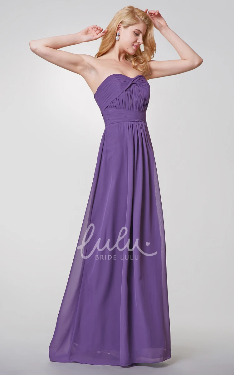 Backless Pleated Chiffon A-line Dress Long and Flowy