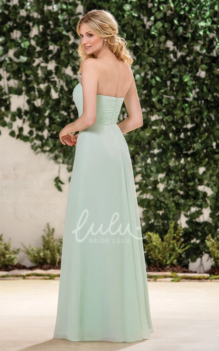 Sweetheart A-Line Bridesmaid Dress with Asymmetrical Ruches Classy Prom Dress