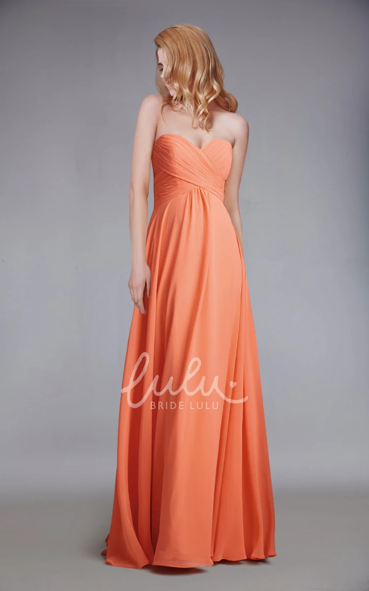 Chiffon Empire Sweetheart Bridesmaid Dress with Ruching