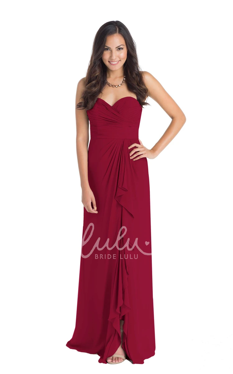 Sweetheart Chiffon Bridesmaid Dress with Draping Multi-Color Convertible