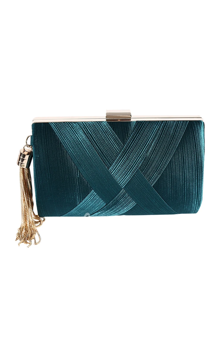 Woven Satin Clutch