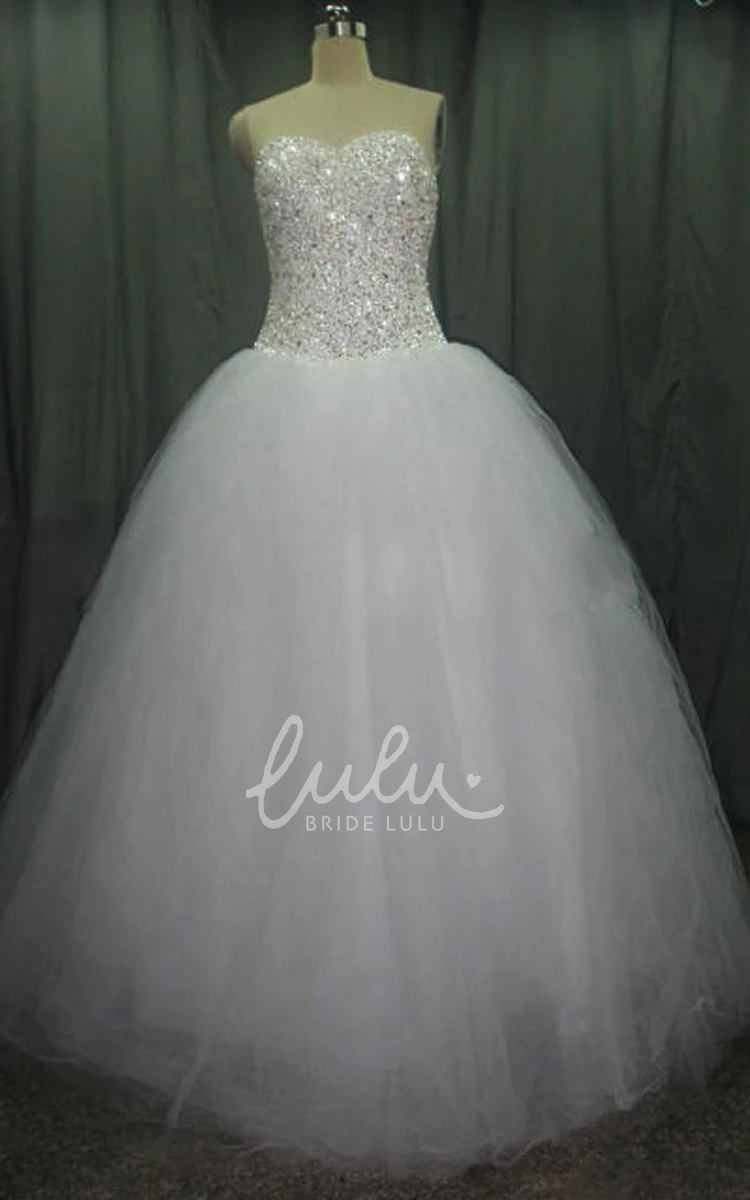 Sweetheart Tulle Ball Gown Wedding Dress Corset Back Style