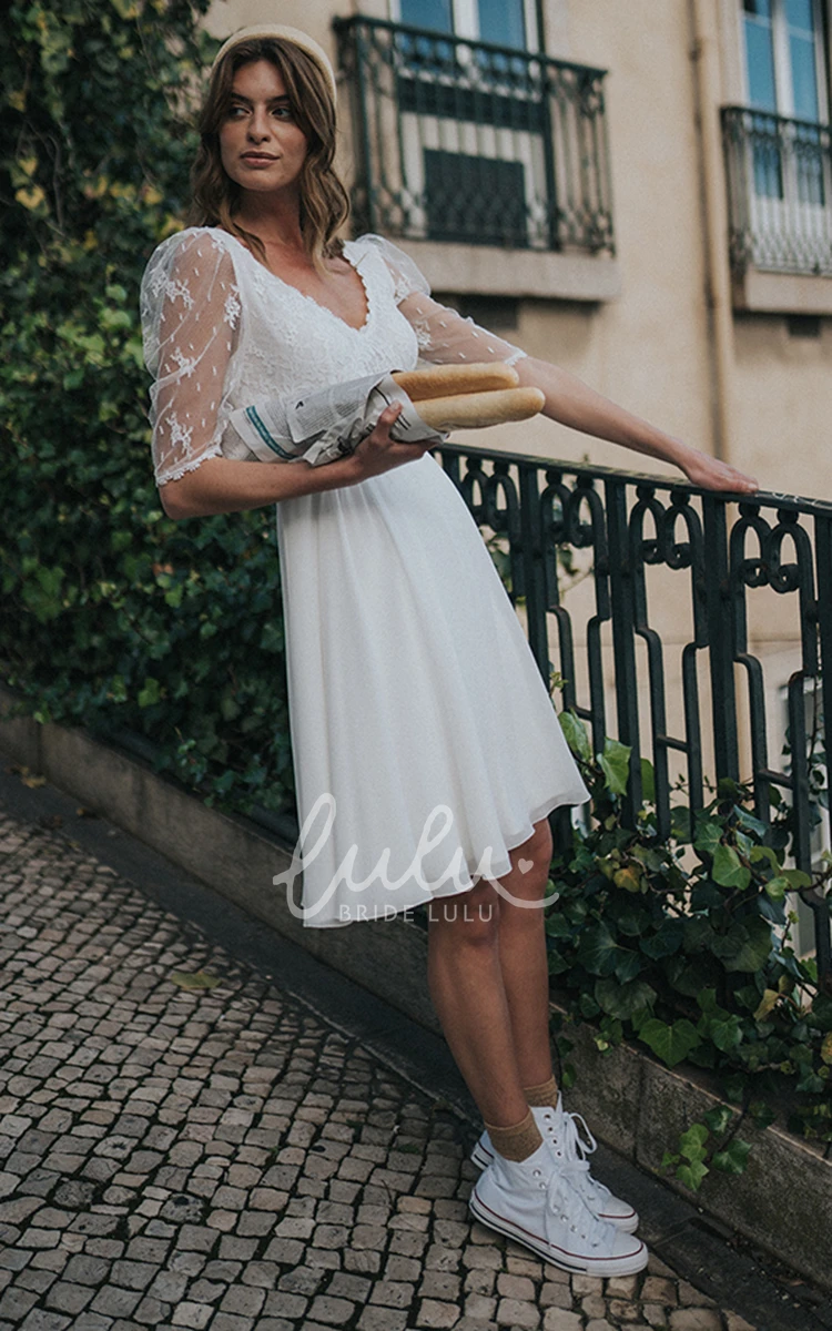 Chiffon A-Line Bridal Gown with Ruching Elegant