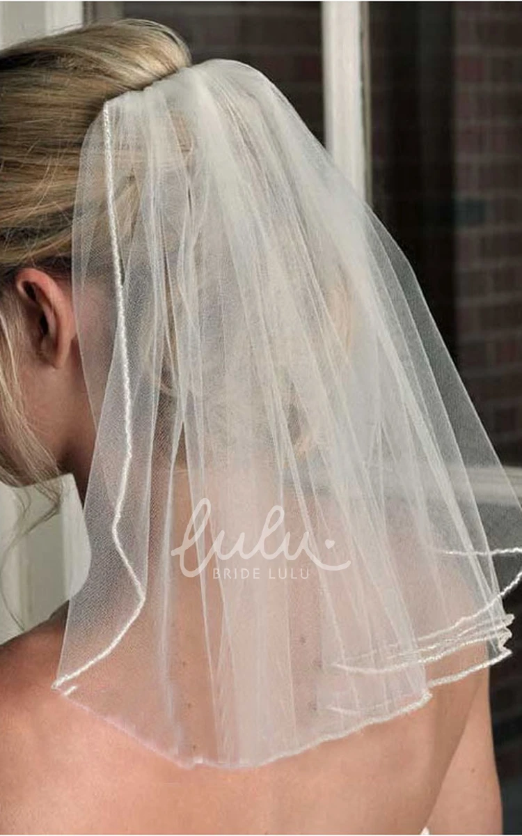 Short and Cute Tulle Bridal Veil Perfect for Modern Wedding Dress