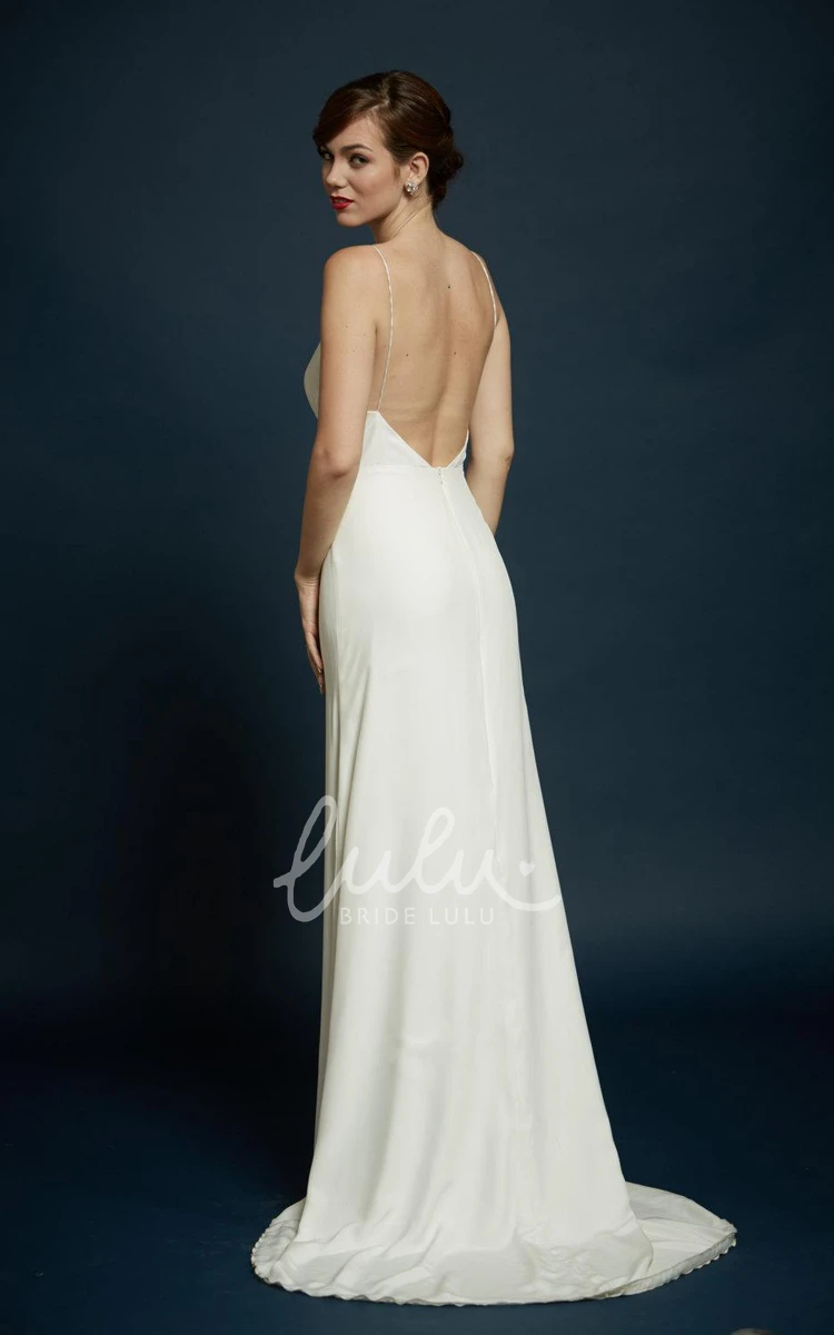 Delicate Strap Bridal Gown with Flare Carmeuse Wedding Dress