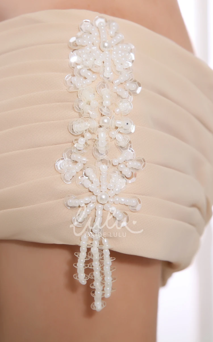Criss-Cross Chiffon Pleated Floor-Length Dress for Prom