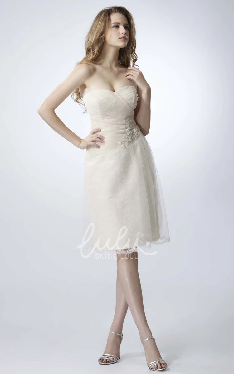 Sweetheart Sleeveless Criss-Cross Knee-Length Tulle Prom Dress Modern Prom Dress