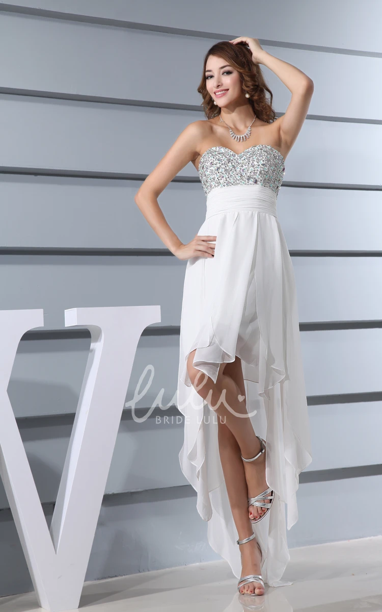 Beaded High-Low Prom Dress with Sweetheart Neckline Prom Dress 2024 Women