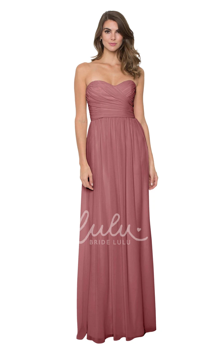 Sweetheart Chiffon Bridesmaid Dress with Criss-Cross Sleeveless & Multi-Color Convertible