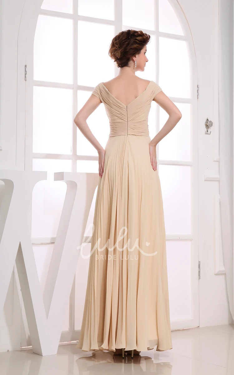 Criss-Cross Chiffon Pleated Floor-Length Dress for Prom