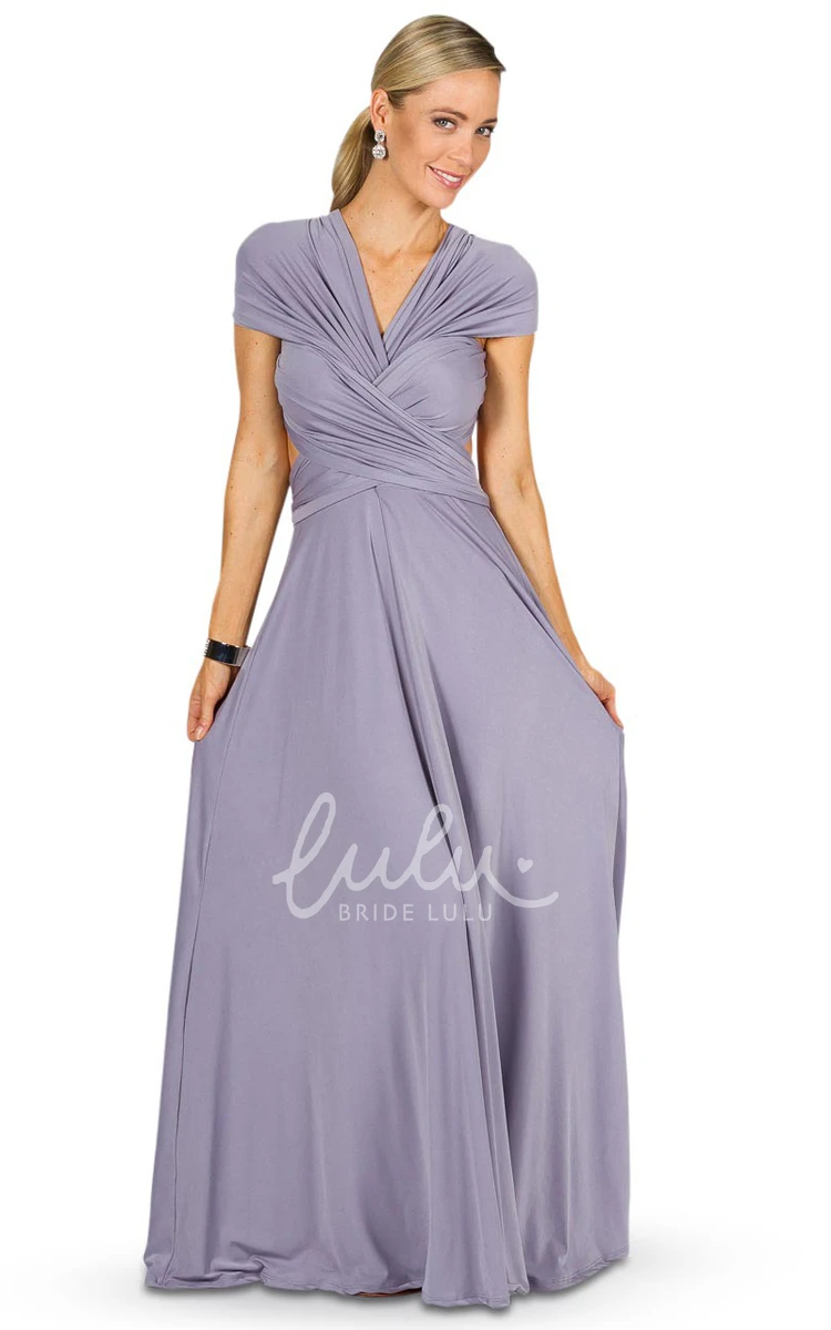 A-Line Floor-Length Haltered Chiffon Bridesmaid Dress Simple and Classy