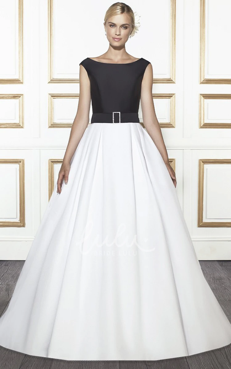 Sleeveless Satin Appliqued Trumpet Wedding Dress with Illusion Back Floor-Length