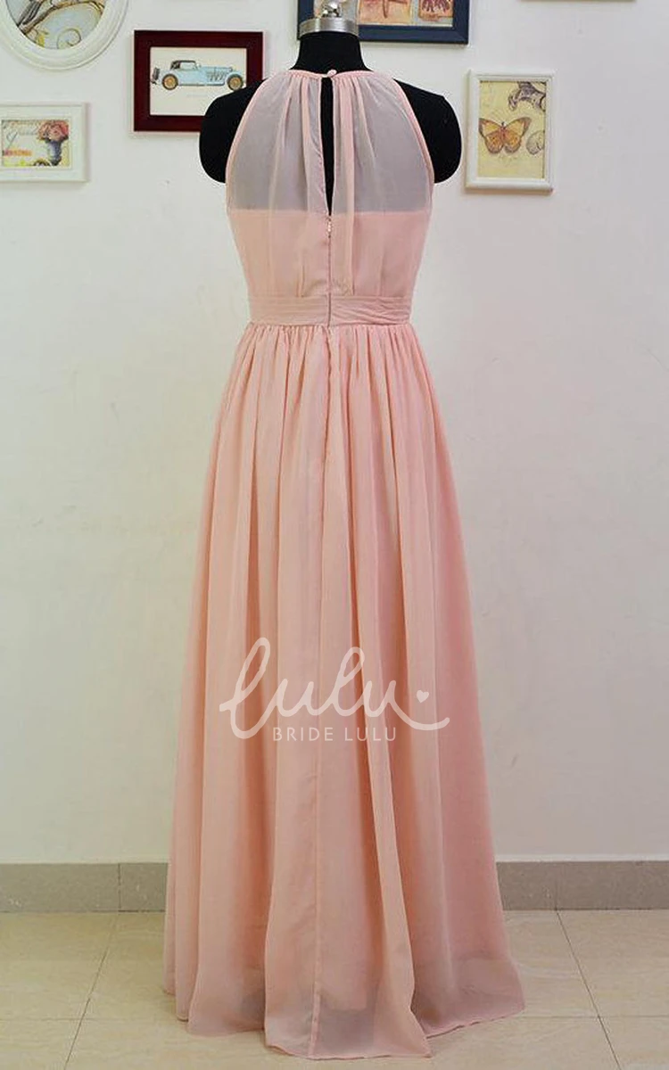 Pearl Pink Chiffon Convertible Bridesmaid Dress Floor Length