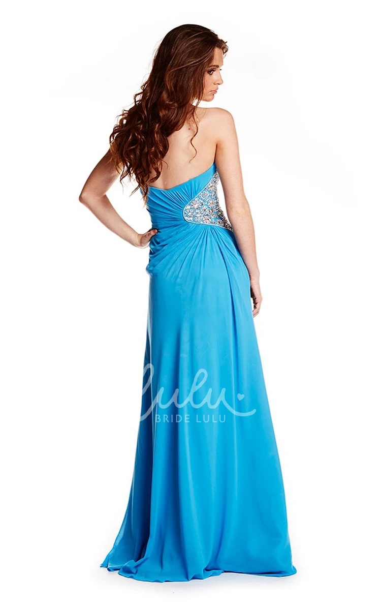 Beaded Chiffon Sweetheart Prom Dress Women's Prom Dress with Sleeveless Design