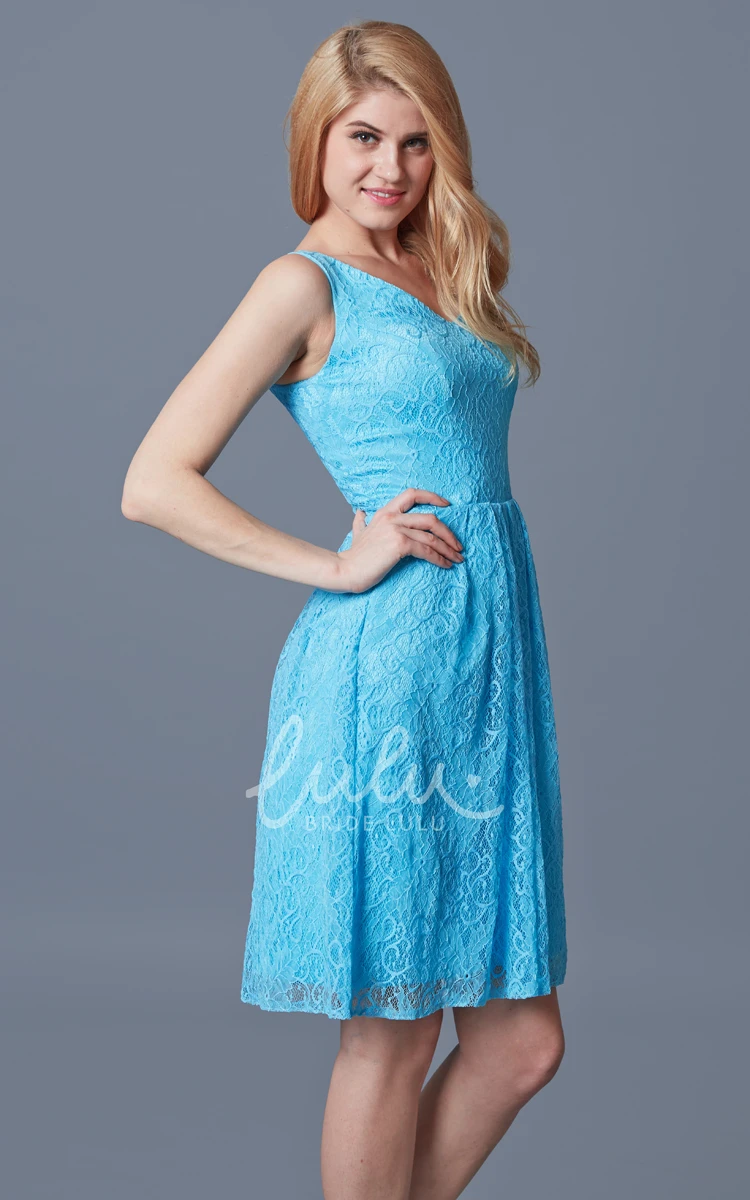 Fantastic Sleeveless V-neck Pleated Lace Prom Dress