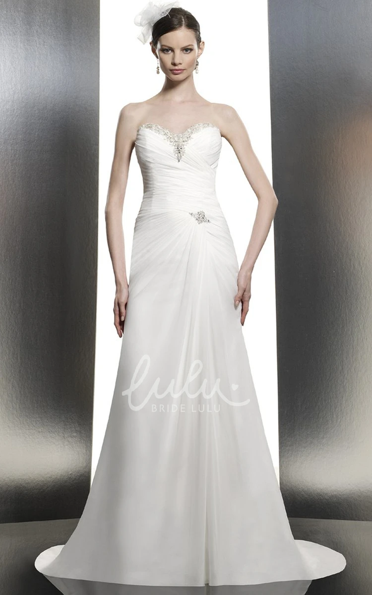 A-Line Sweetheart Wedding Dress with Criss-Cross and Lace-Up Back