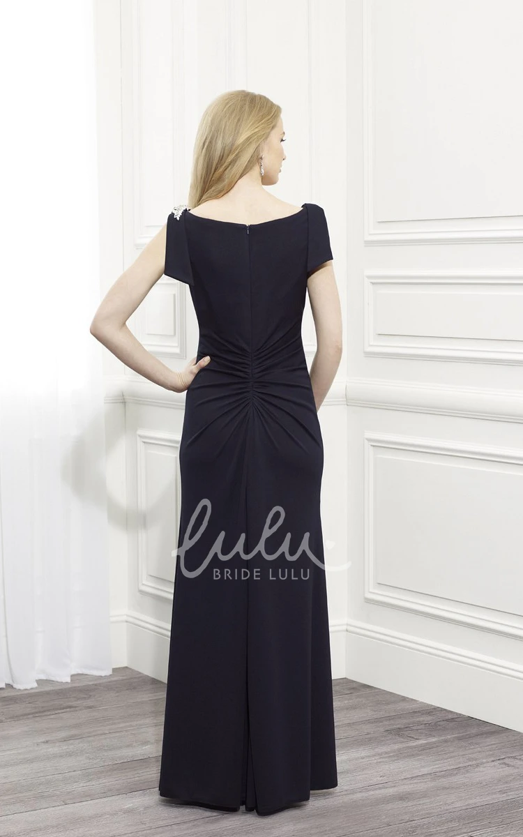 Chiffon Cap Sleeve Ruched Mother Of The Bride Dress