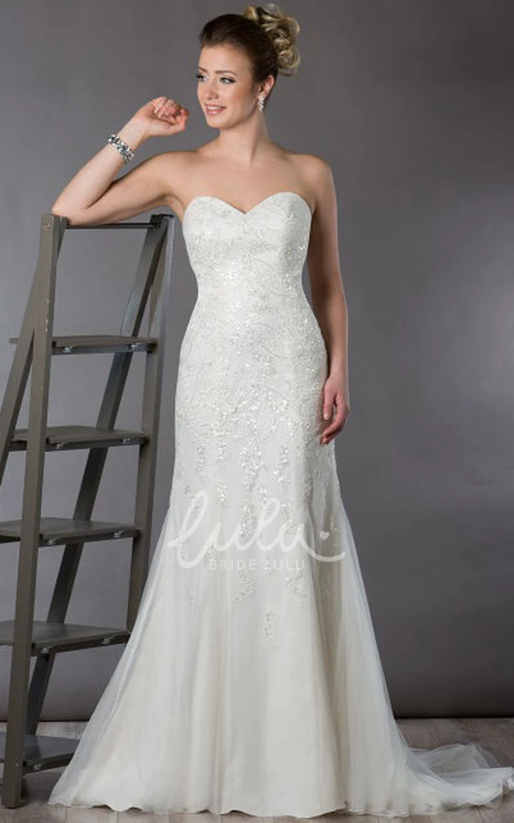 Sequined Sheath Wedding Dress with Sweetheart Neckline and Trumpet Skirt