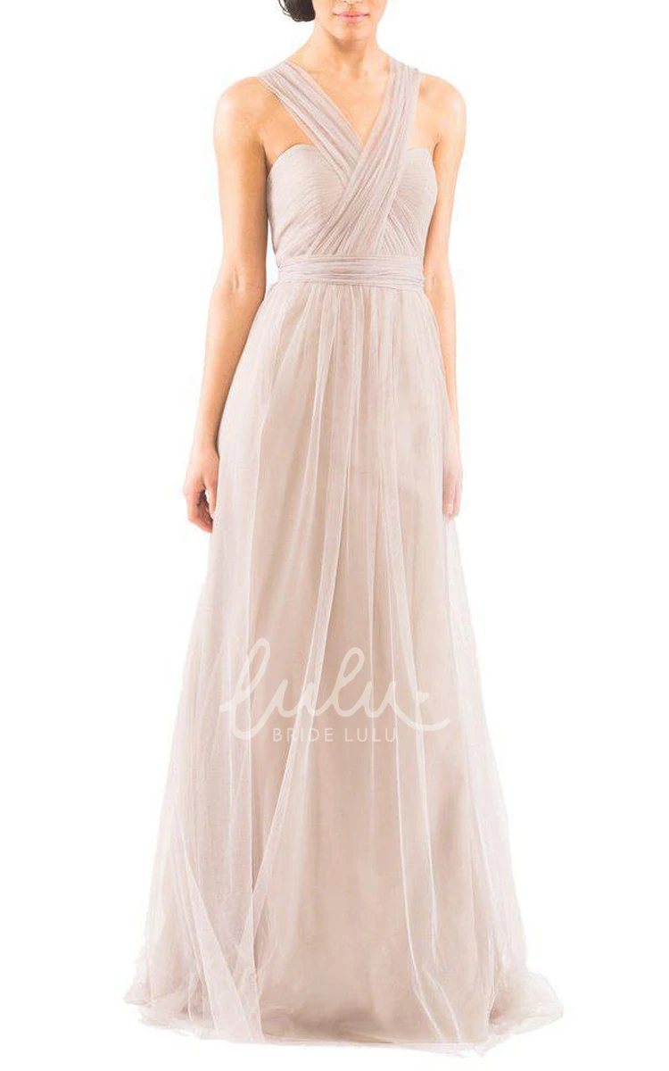 Convertible Tulle Bridesmaid Dress Floor-length & Flowy