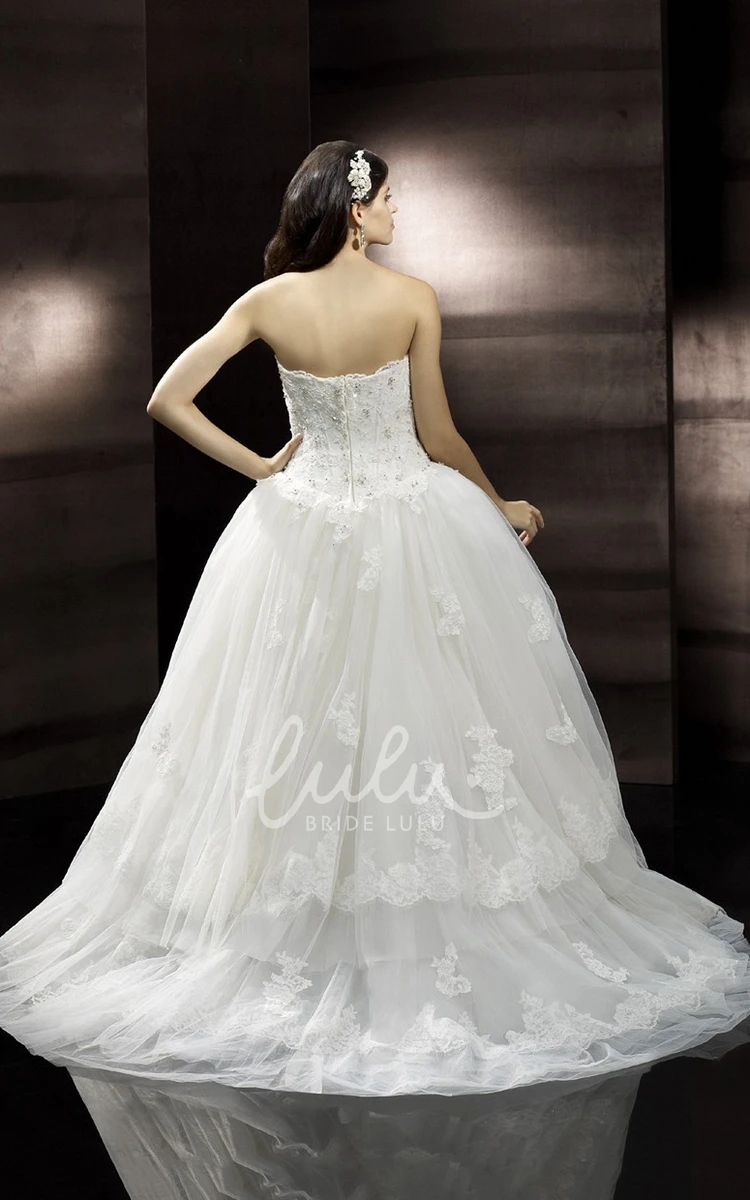 Tiered Tulle Sweetheart High-Low Wedding Dress With Court Train Unique Bridal Gown 2025