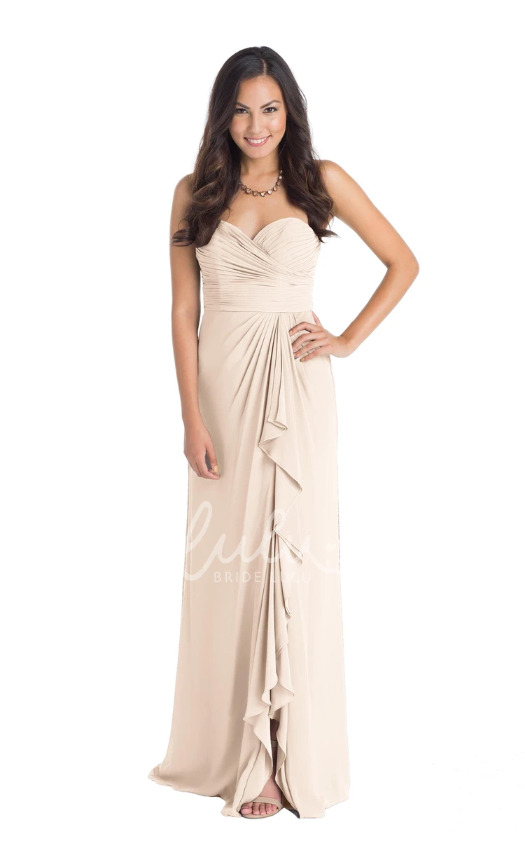 Sweetheart Chiffon Bridesmaid Dress with Draping Multi-Color Convertible