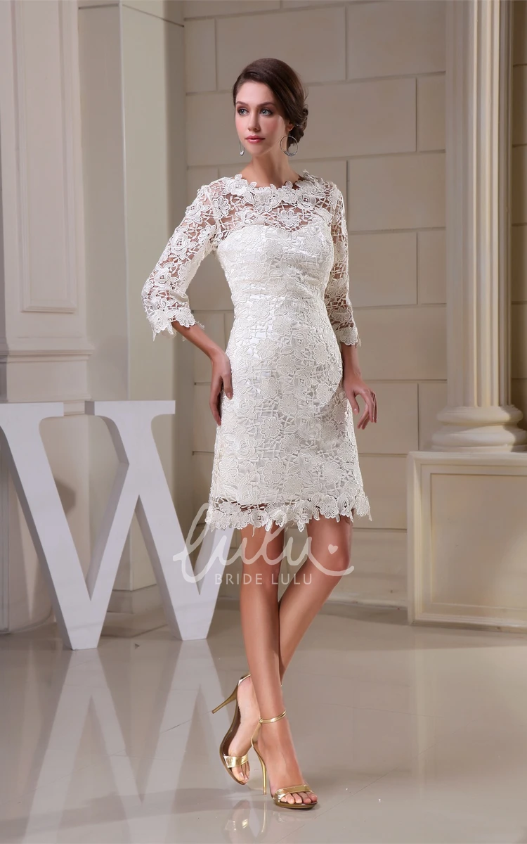 Half Sleeve A-Line Dress with Delicate Appliques