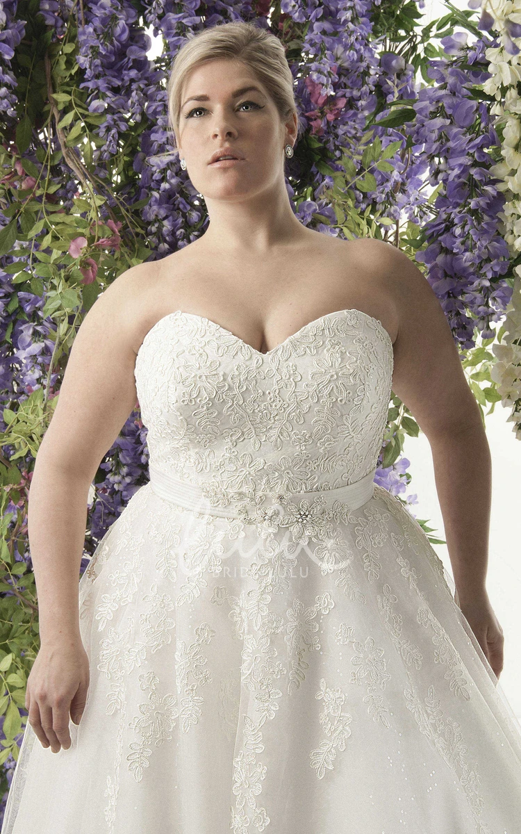 Lace A-Line Wedding Gown with Sweetheart Neckline and Corset Back