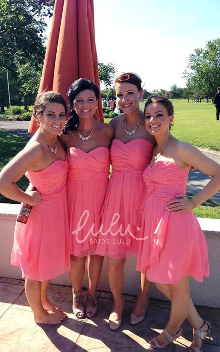 Ruched Sweetheart Knee-length Bridesmaid Dress