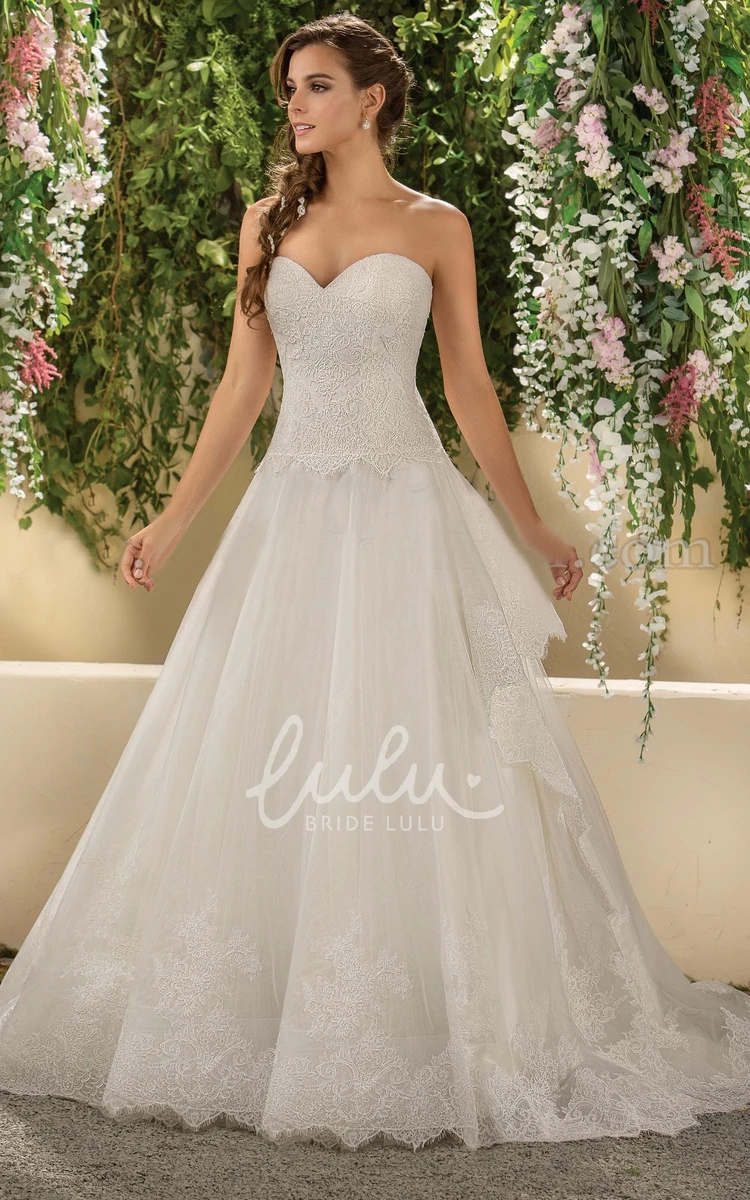 Sweetheart A-Line Gown with Fabulous Lace Bodice Perfect for Weddings