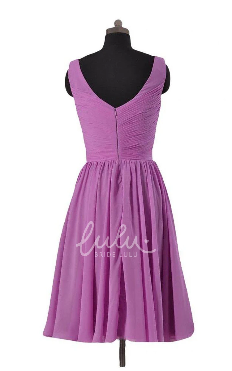 A-line Chiffon Pleated Dress Simple and Classy Formal Guest Dress