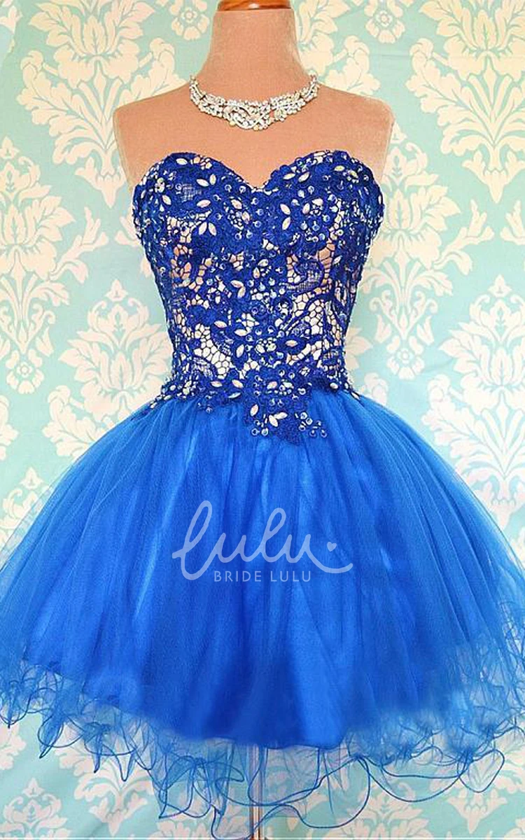 Sleeveless Short Homecoming Dress with Sweetheart Neckline and Appliques Modern Prom Dress