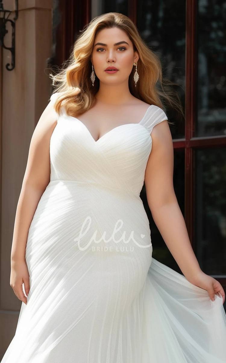 Mermaid Plus Size Chiffon Wedding Dress 2024 Ethereal Court Train