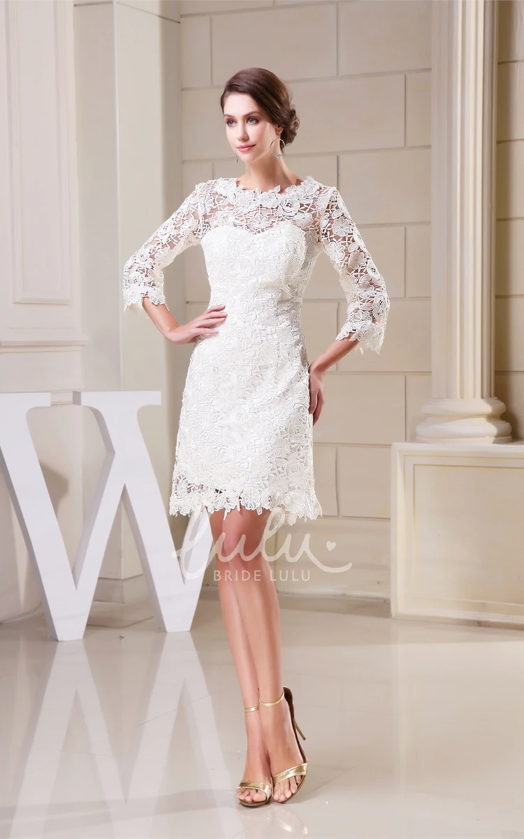 Half Sleeve A-Line Dress with Delicate Appliques