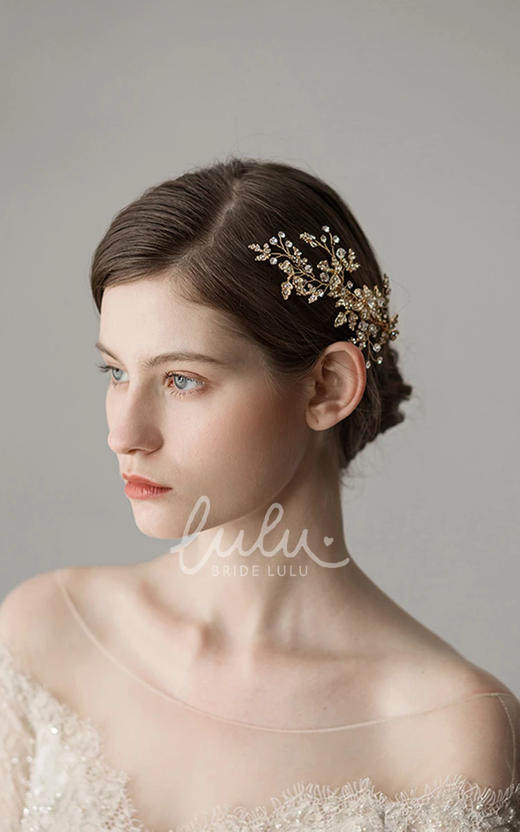 Flower Style Alloy Shining Bridal Headpiece