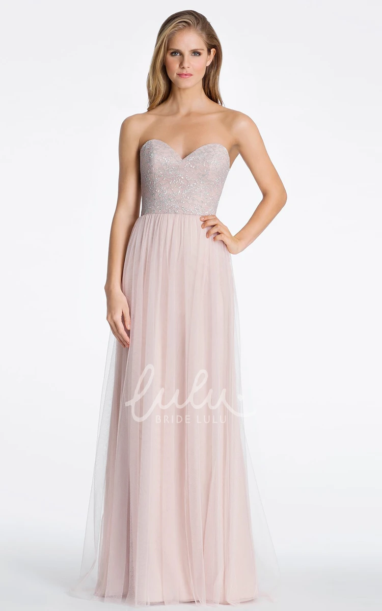 Sweetheart Tulle Bridesmaid Dress with Beading and Low-V Back