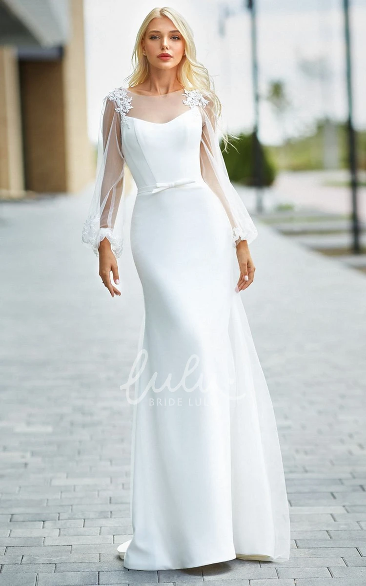 Sweetheart Mermaid Satin Wedding Dress with Sash Flattering and Glamorous
