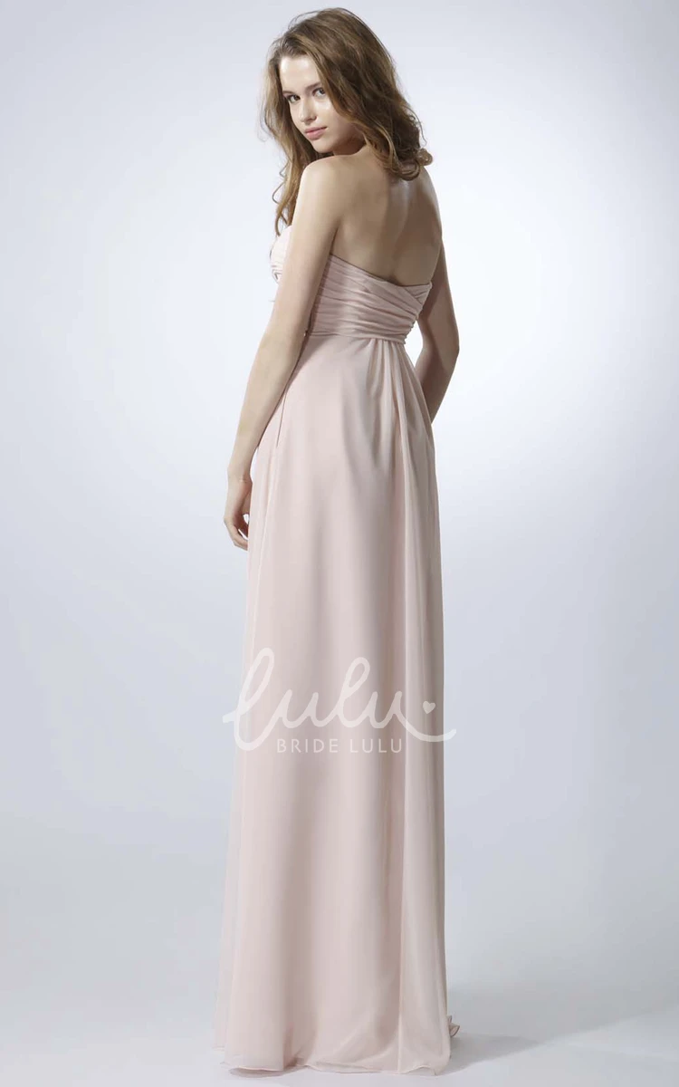 Empire Chiffon Bridesmaid Dress Sheath Sweetheart Sleeveless