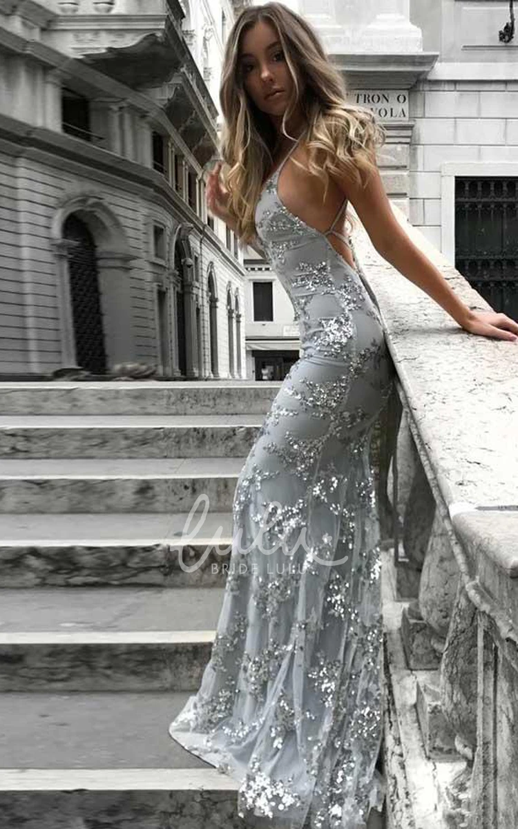 Elegant Sleeveless V-neck Tulle Formal Dress
