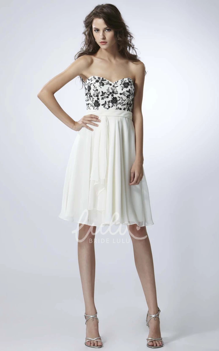 Empire Sweetheart Sleeveless Chiffon Bridesmaid Dress with Draped & Short Length