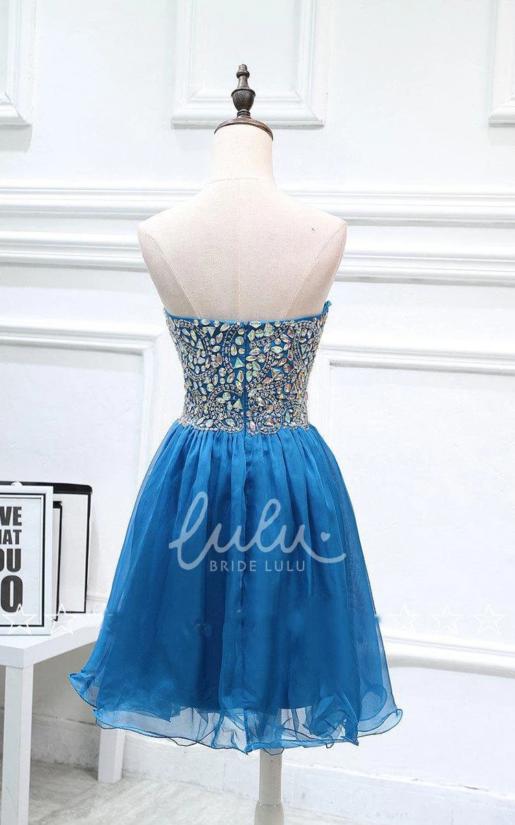 Strapless Chiffon Party Dress with Beading