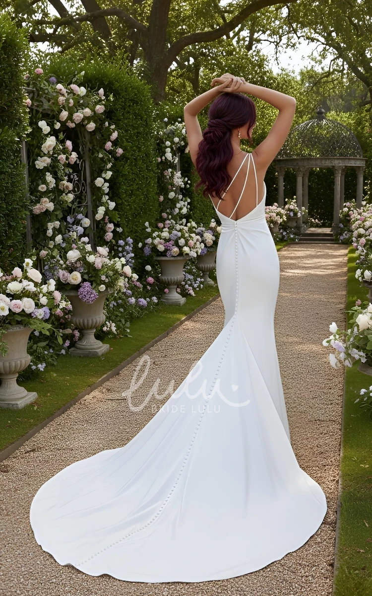 Modern Simple One Shoulder Sleeveless Wedding Dress Sexy Slit Pleated Bridal Gown