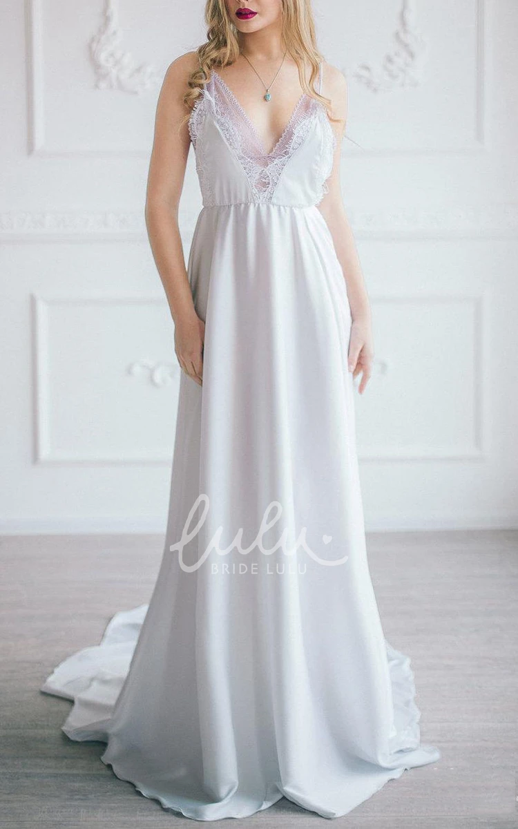 Lace Two-Piece Bridesmaid Dress Elegant and Simple White Boho Bridal Gown