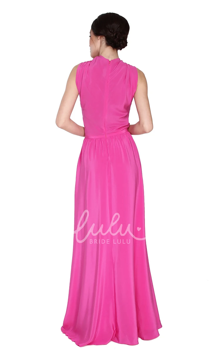 Beaded Sheath Bridesmaid Dress Floor-Length Sleeveless