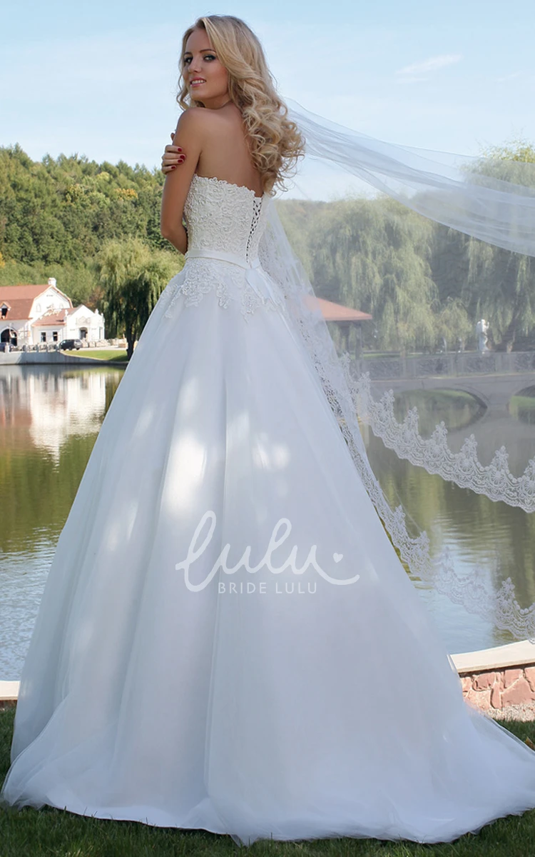 Jeweled Tulle Wedding Dress with Lace Up Ball Gown Strapless