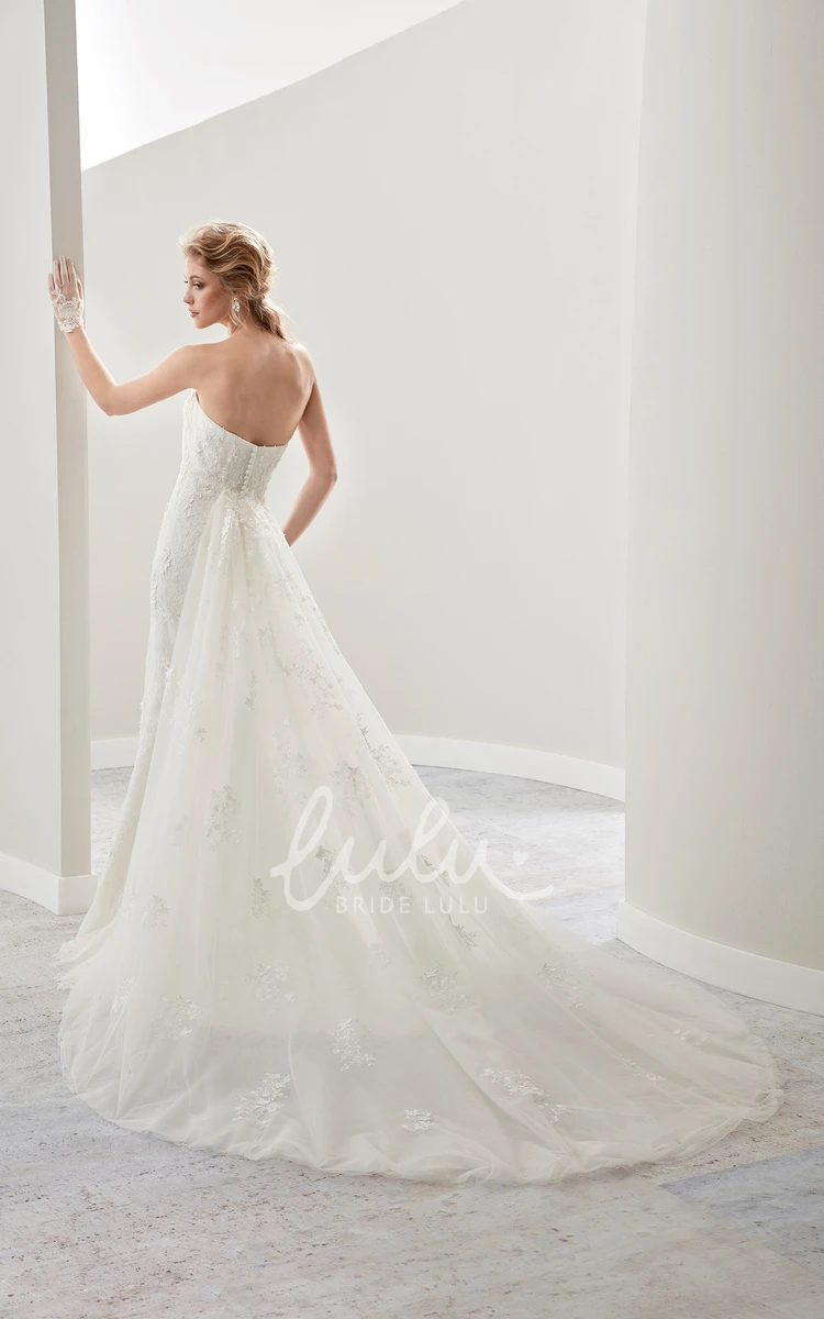 Lace Mermaid Bridal Gown with Detachable Tulle Train