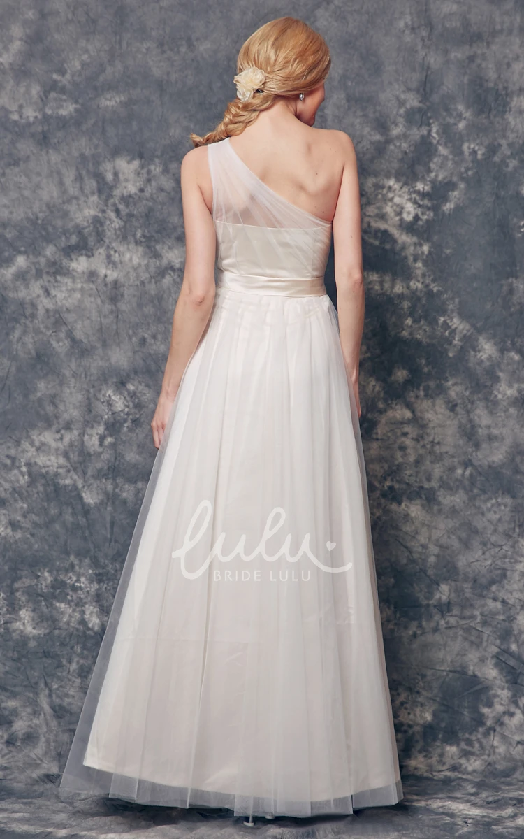 Dreamy Ruched One Shoulder Tulle Prom Dress with Pleats