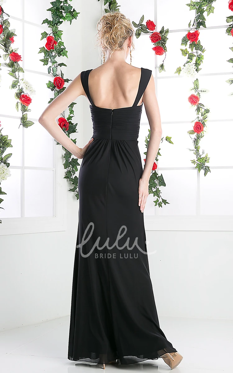 Sleeveless Chiffon Formal Dress with Criss Cross and Draping