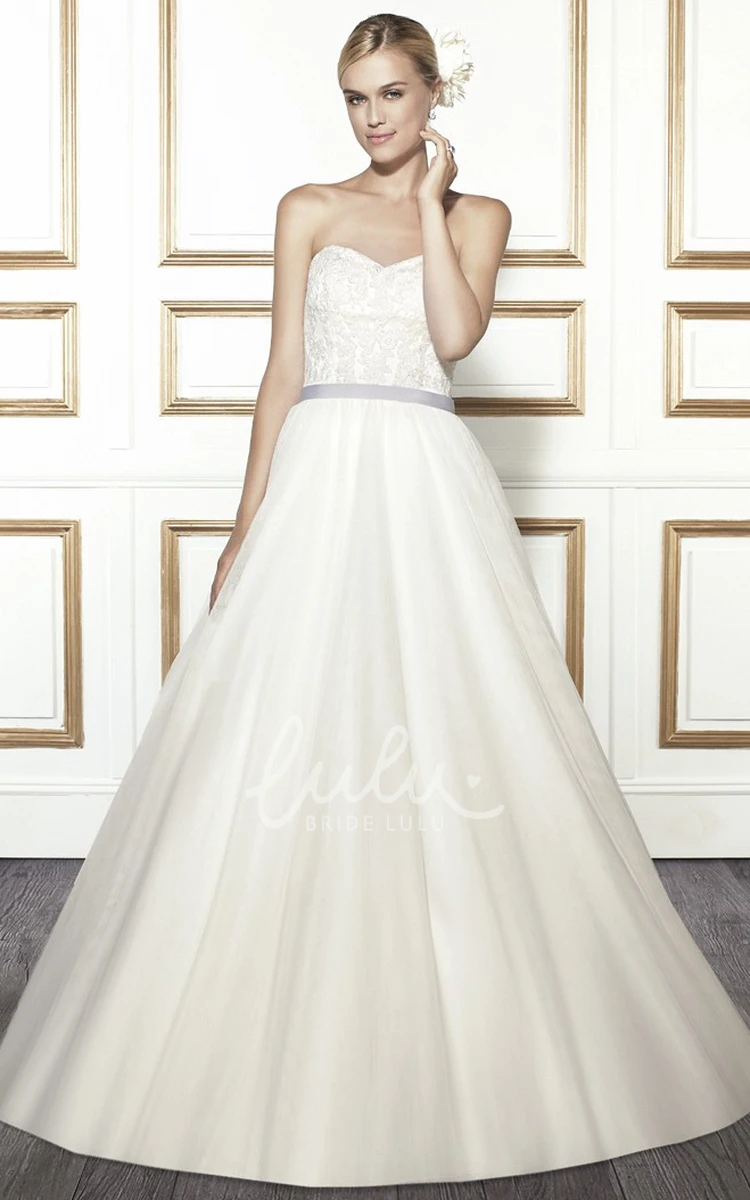 Sweetheart Ball Gown Wedding Dress with Deep-V Back Tulle