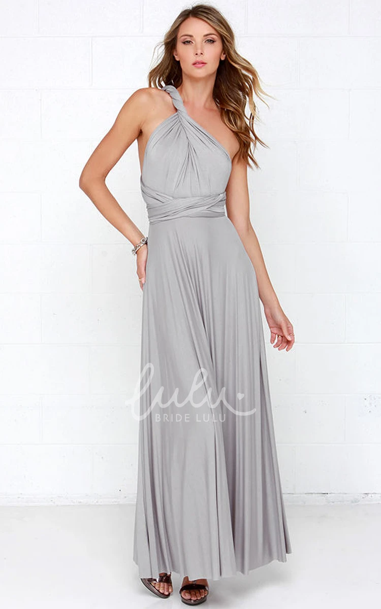 Convertible Strap Prom Dress Sleeveless Jersey Fabric